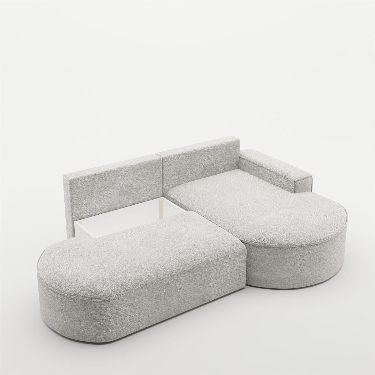 ECKSOFA Venedig Mit Schlaffunktion - Hellgrau, Holzwerkstoff/Textil (278/179cm) - Fun Möbel
