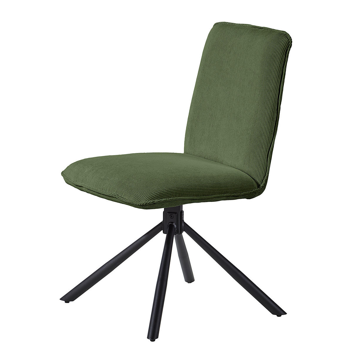 ESSZIMMERSTUHL - 2er-Set - Metall / Textil - Olivgrün, Textil/Metall (50/88/62cm) - home24