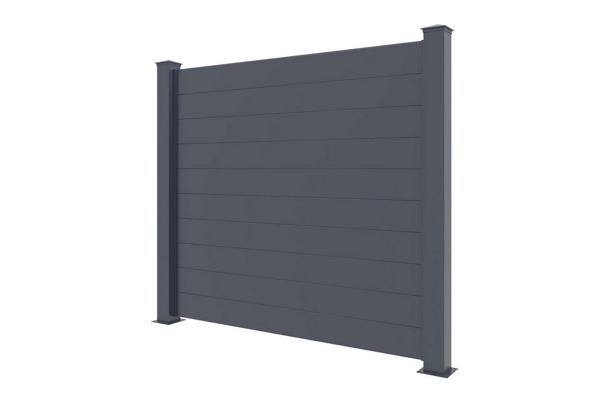 SICHTSCHUTZZAUN Niesen grau 1,9m H.170cm aluminium - Grau, Metall (189/166cm) - Casanoov