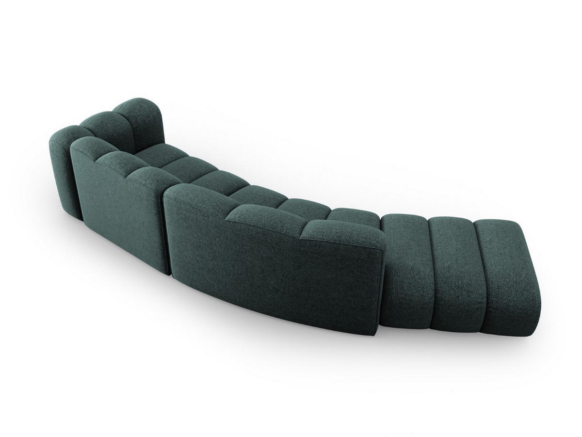 SOFA modular links Lupine aus Chenille-Stoff petrol 5 Sitzplätze - Petrol, Textil (166/70/335cm) - Micadoni