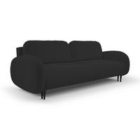 SOFA SOFT RunAgin Mit Schlaffunktion Und Bettkasten, PUR-Schaum, Schwarze Kunststofffüße, lose Rückenkissen, freistehend, 232x109x95 cm Black - Schwarz, Holz/Textil (232/95/109cm) - DomoHome
