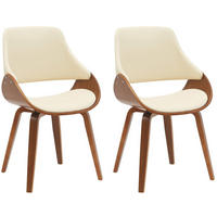 ESSZIMMERSTUHL Vangale 2er Set 86x52x54 cm walnuss/creme - Nussbaumfarben, Holz (52/86/54cm) - furnicato