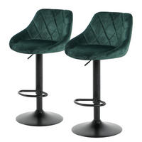 BARSTUHL - 2er-Set - Dunkelgrün, Textil/Metall (46/83/49cm) - home24
