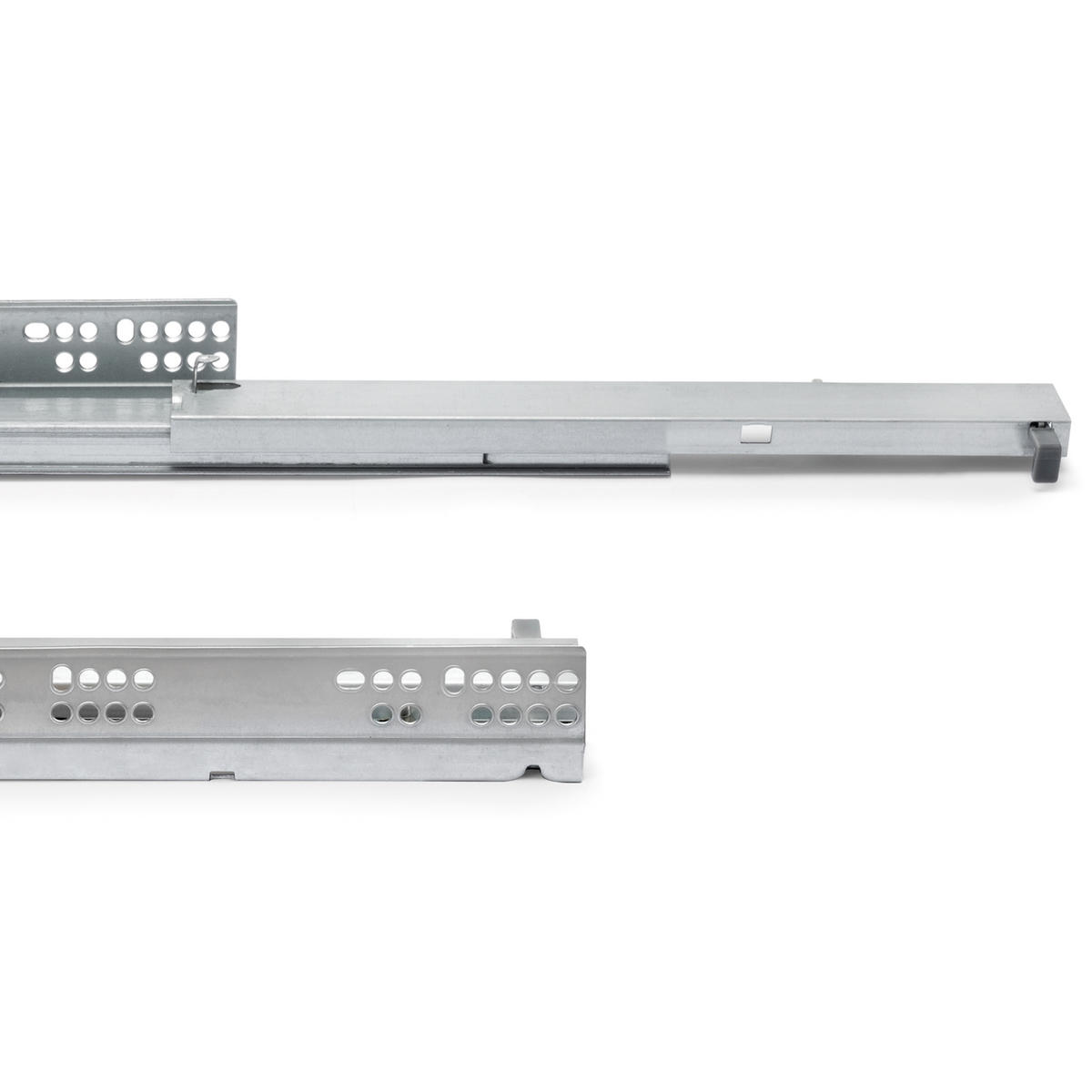 UNTERFLURFÜHRUNGEN Silver, Vollauszug, mit Push, Tiefe 350mm, Stahl, Verzinkt - Zinkfarben, Metall (2.7/4/35cm) - EMUCA