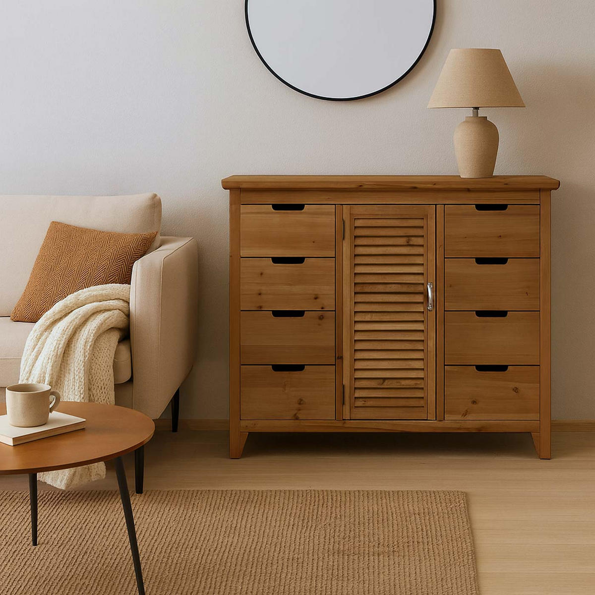 LÉKÁRNICKÁ KOMODA Hnědá - hnědá, dřevo (91/80/40cm) - MCW