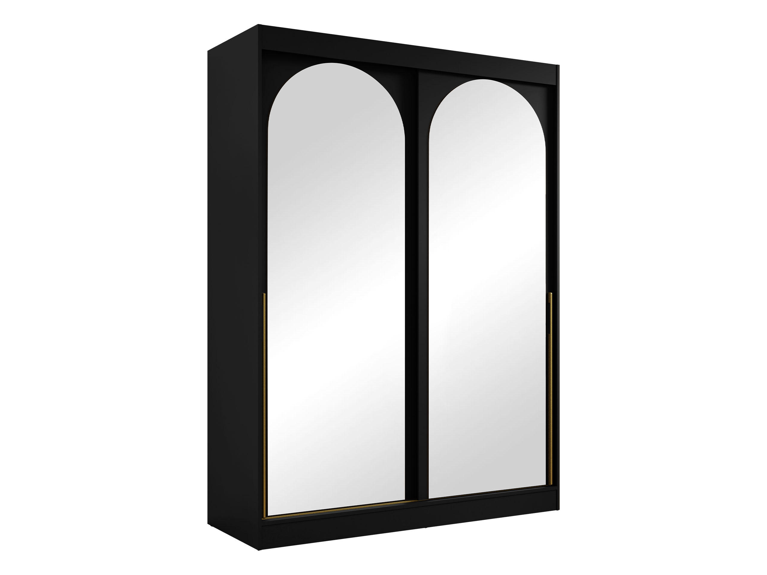 SCHIEBETÜRENSCHRANK Modin 150 - Goldfarben/Schwarz, Holzwerkstoff/Kunststoff (150/216/65cm) - MIRJAN24