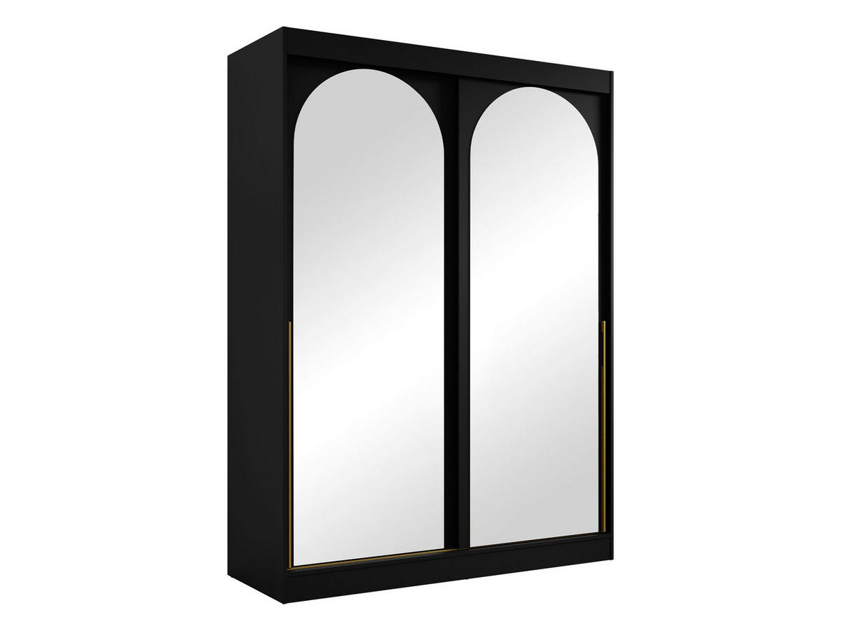 SCHIEBETÜRENSCHRANK Modin 150 - Goldfarben/Schwarz, Holzwerkstoff/Kunststoff (150/216/65cm) - MIRJAN24