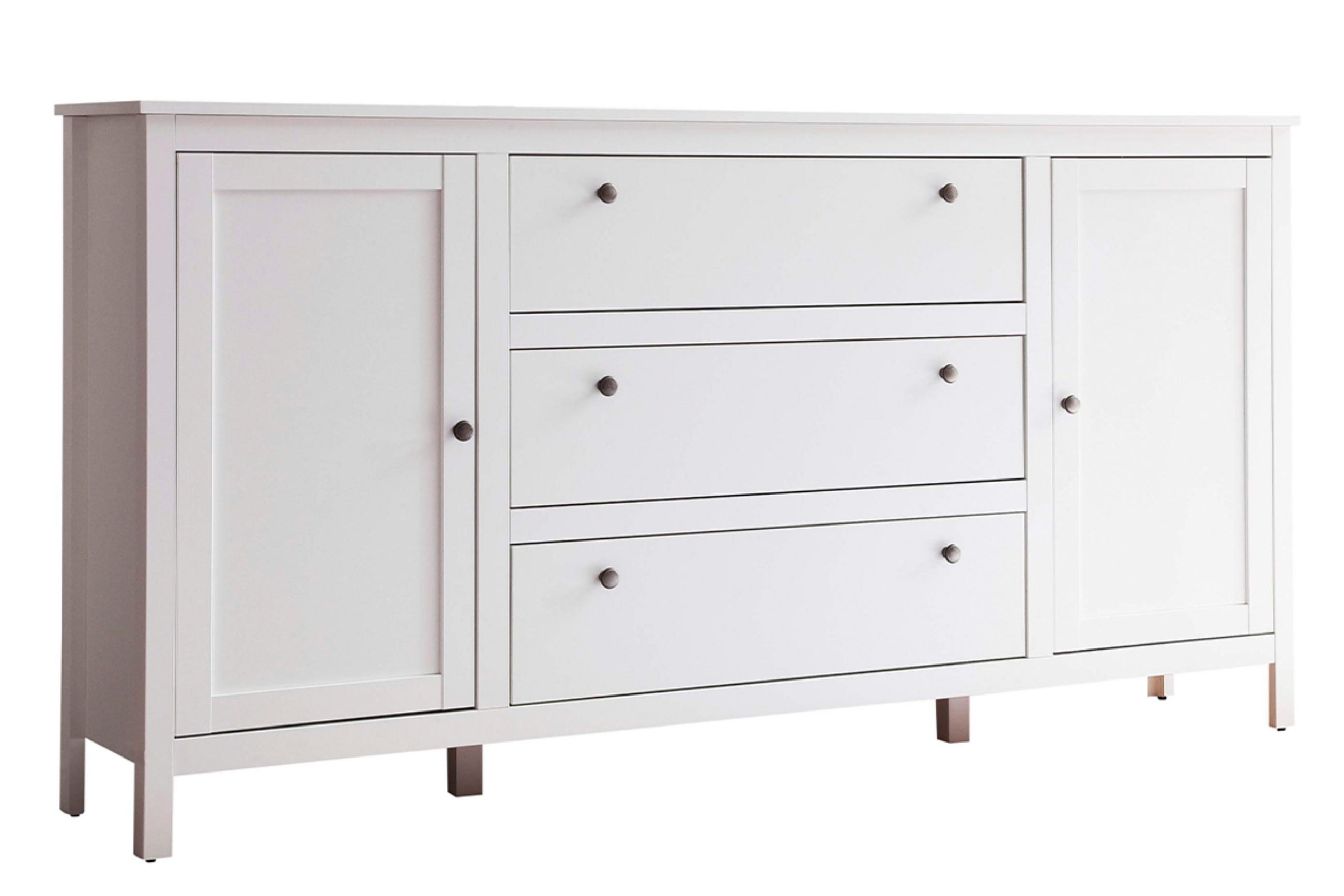 KOMMODE FARGE mit Schubladen und Türen, weiß - Weiß, Holz (183/98/38cm) - KONSIMO®