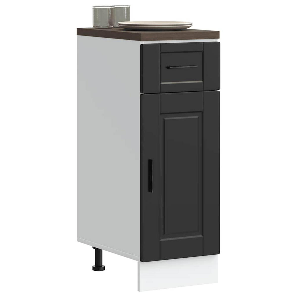 KÜCHENUNTERSCHRANK Porto Schwarz Holzwerkstoff - Schwarz, Holzwerkstoff (46/81.5/30cm) - vidaXL
