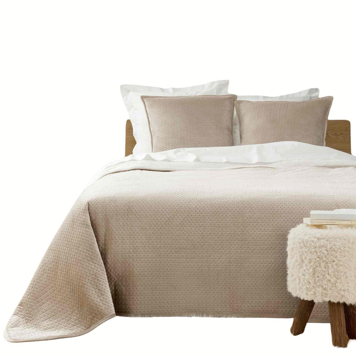 BETTÜBERWURF mit Kissenbezügen Mylene 220/240 cm - Beige, Textil (240/220cm) - Douceur d´intérieur