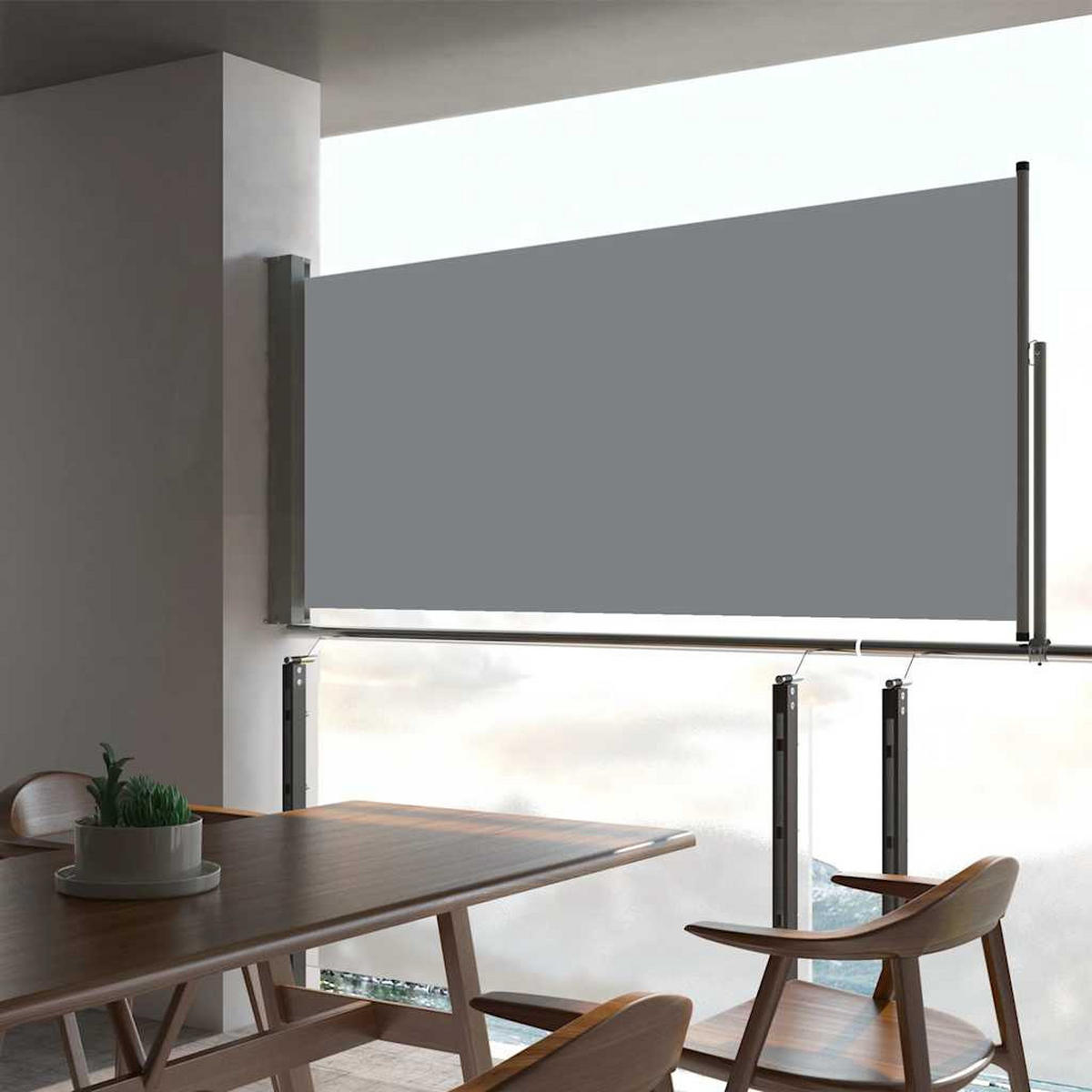 AUSZIEHBARE Seitenmarkise 60x300 cm Grau - Grau, Textil (300/60/300cm) - furnicato
