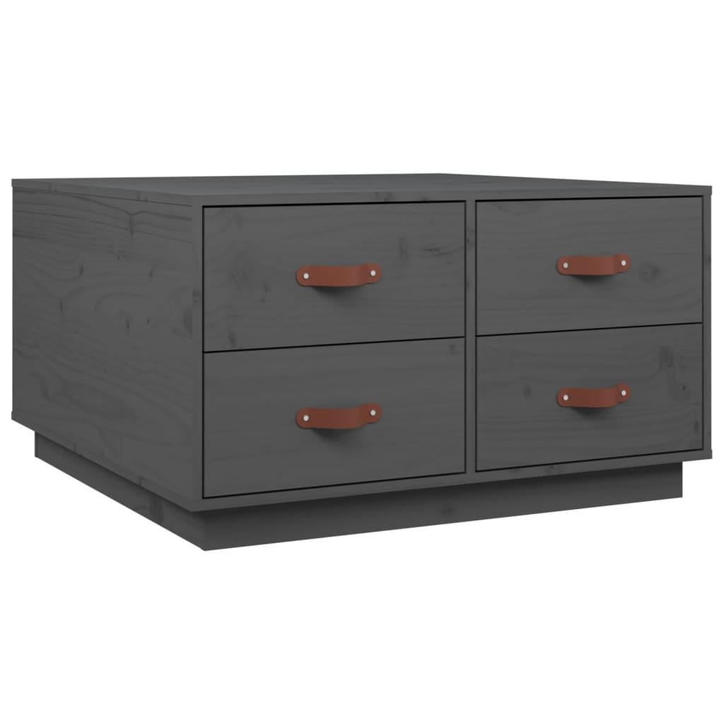 COUCHTISCH Grau 80x80x45 cm Massivholz Kiefer - Grau, Holz (80/45/80cm) - furnicato