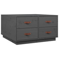 COUCHTISCH Grau 80x80x45 cm Massivholz Kiefer - Grau, Holz (80/45/80cm) - furnicato