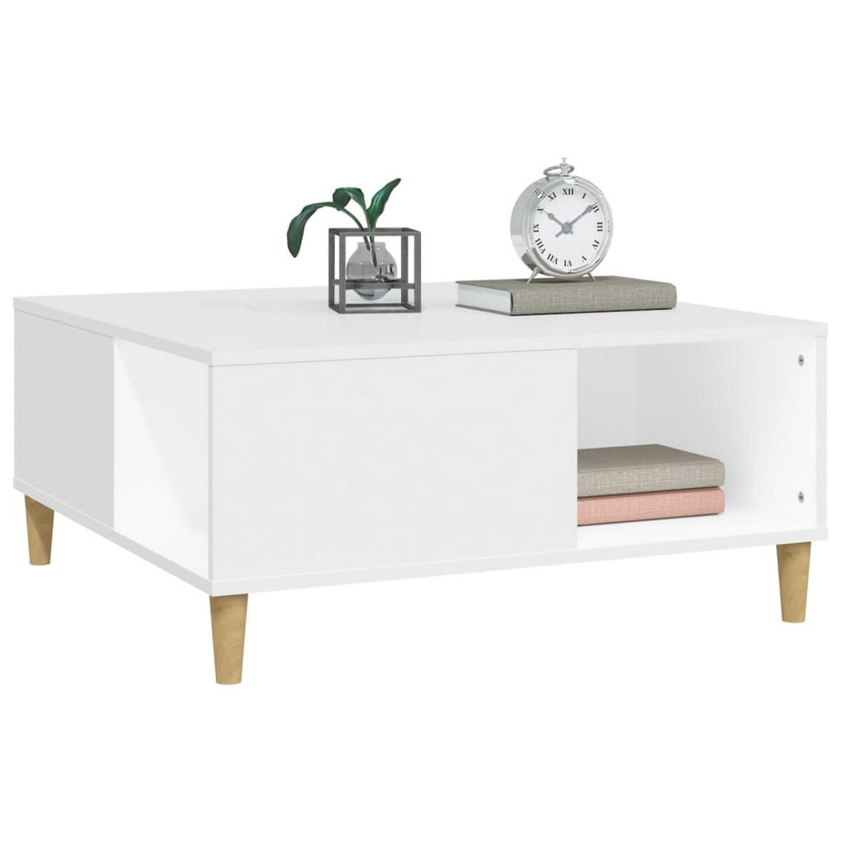 COUCHTISCH Weiß 80x80x36,5 cm Holzwerkstoff - Weiß, Holzwerkstoff (80/80/36.5cm) - furnicato