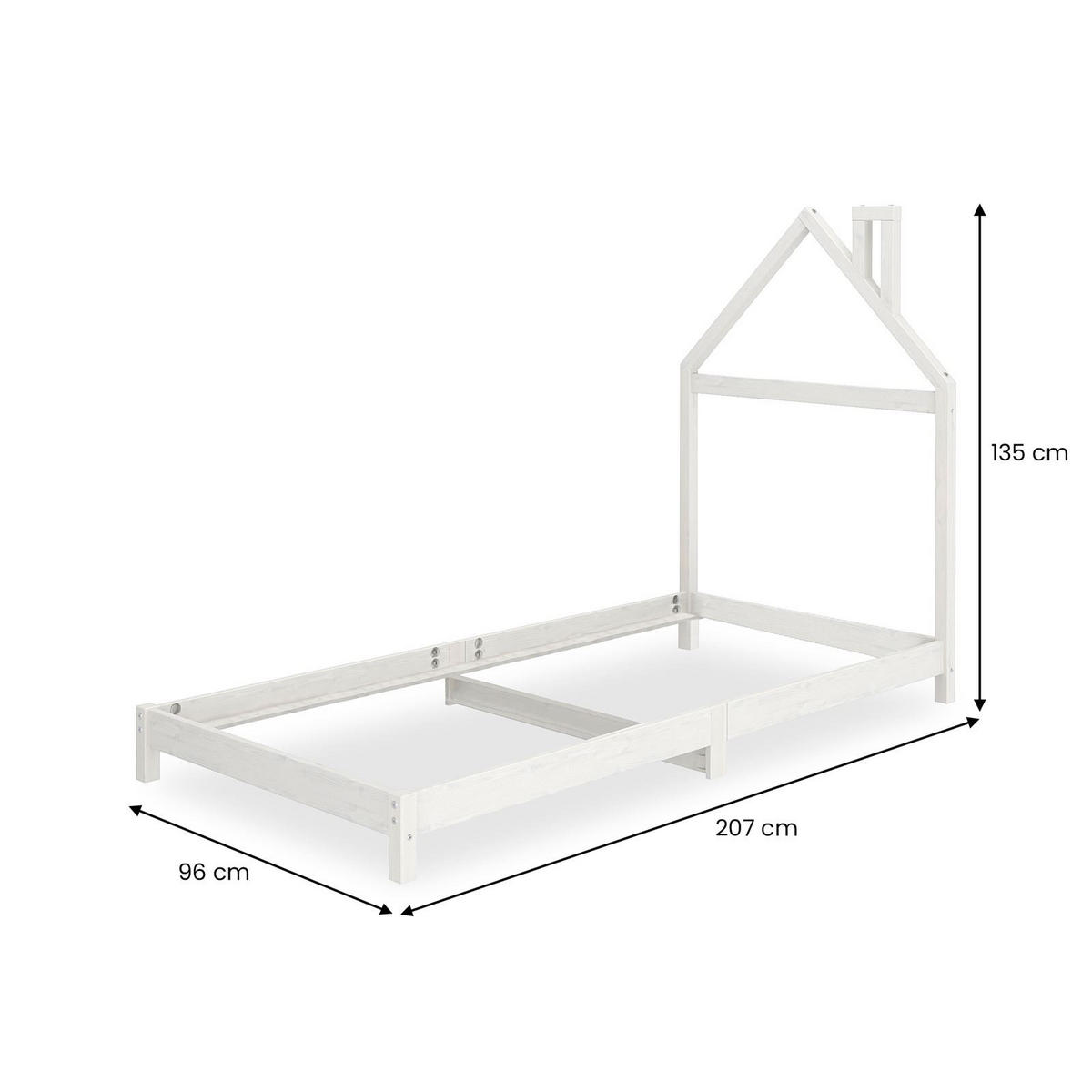 KINDERBETT LIZ 90X200 CM - Weiß, Holz (90/200cm) - IDIMEX