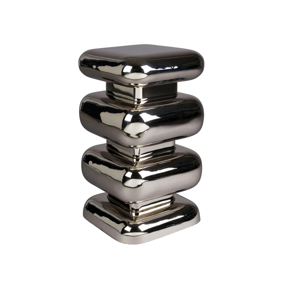 BEISTELLTISCH Stubby Chrom - Silberfarben, Metall (29/29/49cm) - Dutchbone