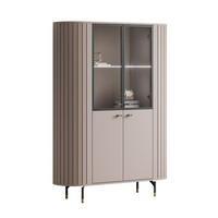 VITRINE ELODIE mit LED-Beleuchtung Kaschmir - Kaschmir, Holzwerkstoff (112/155/40cm) - Lookway