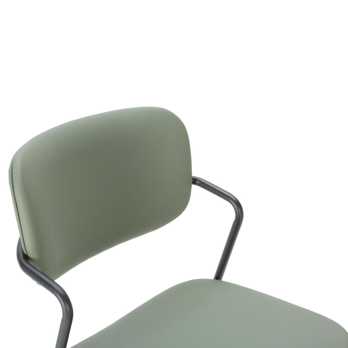 STÜHLEN (Set aus 2) mit schwarzen metallbeinen - maika 49/55/48 cm - Grün, Kunststoff (55/48/49cm) - Calicosy