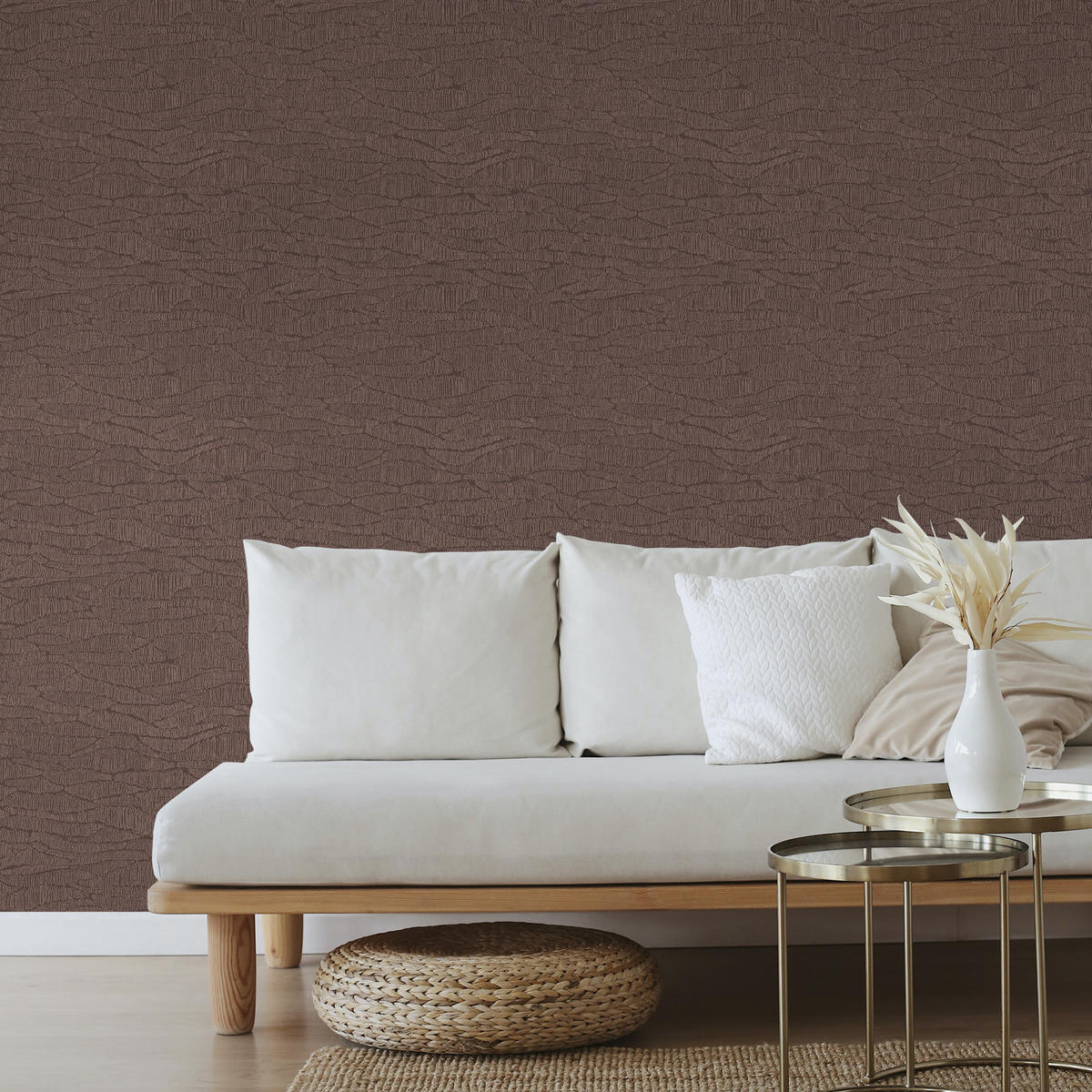 TAPETE Thya - Braun, Papier/Kunststoff (53/1000cm) - Superfresco Easy