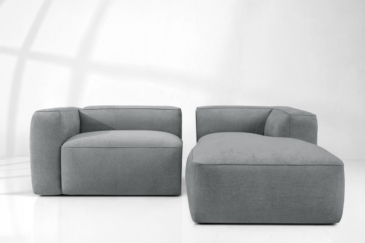 ECKSOFA RECHTS FUBBO, Grau - Grau, Holz/Holzwerkstoff (225/176cm) - KONSIMO®
