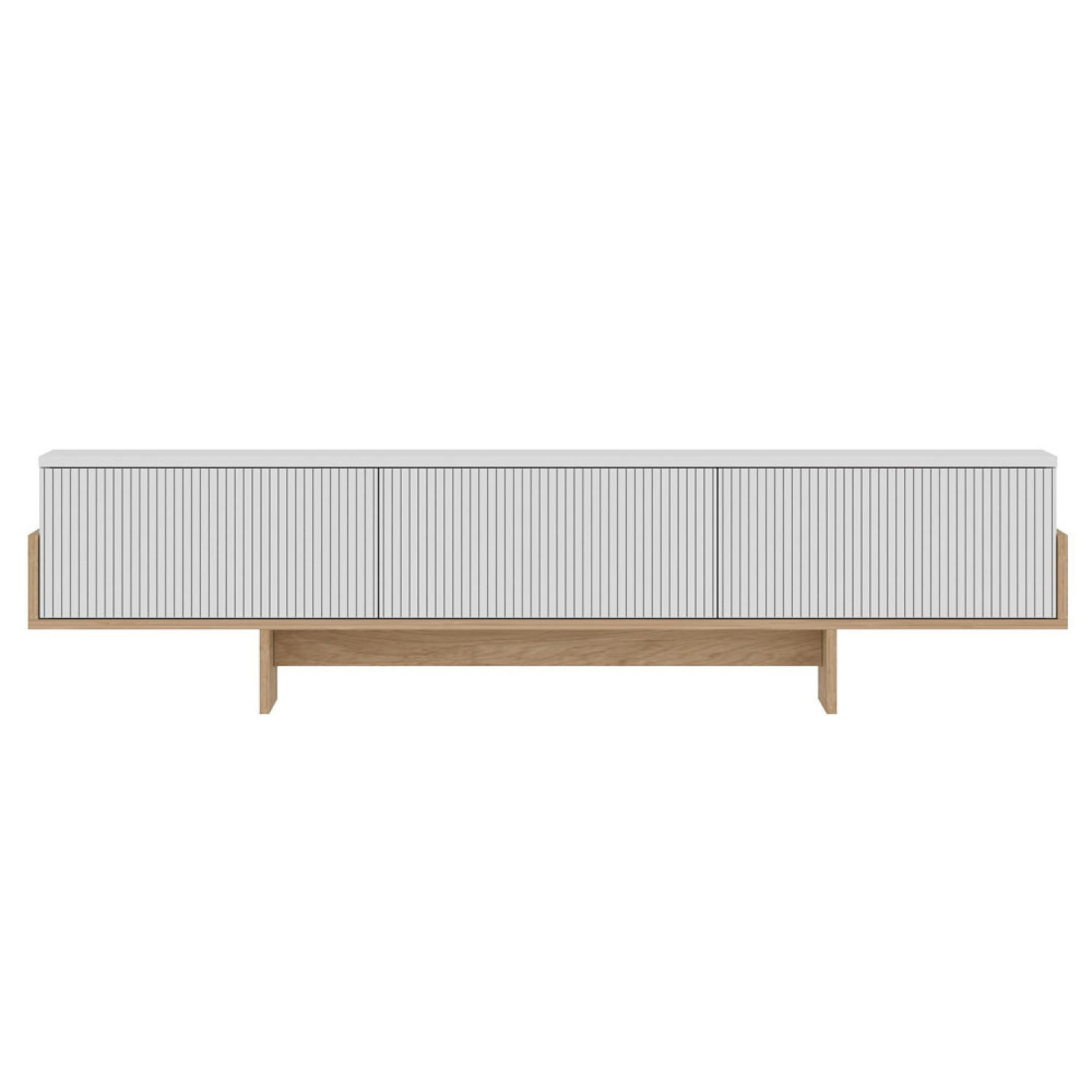 TV-MÖBEL Wopi weiß 180 cm im zeitgenössischen Stil mit Schrank - Weiß, Holzwerkstoff (180/44/30cm) - Concept Usine