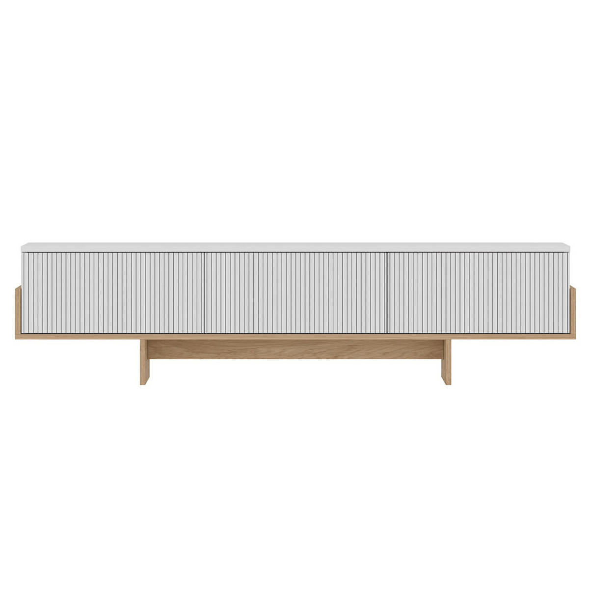 TV-MÖBEL Wopi weiß 180 cm im zeitgenössischen Stil mit Schrank - Weiß, Holzwerkstoff (180/44/30cm) - Concept Usine