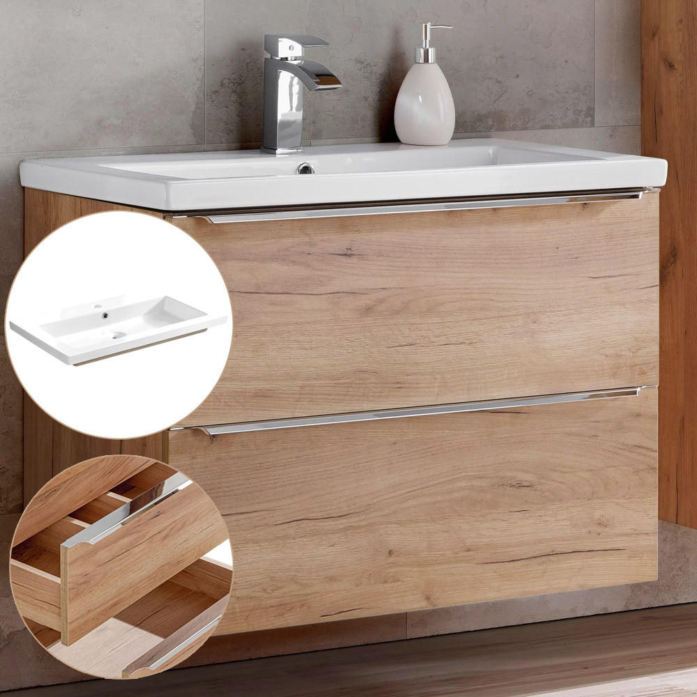 WASCHTISCH Toskana-56 - Braun, Holzwerkstoff (81/61/46cm) - Lomado