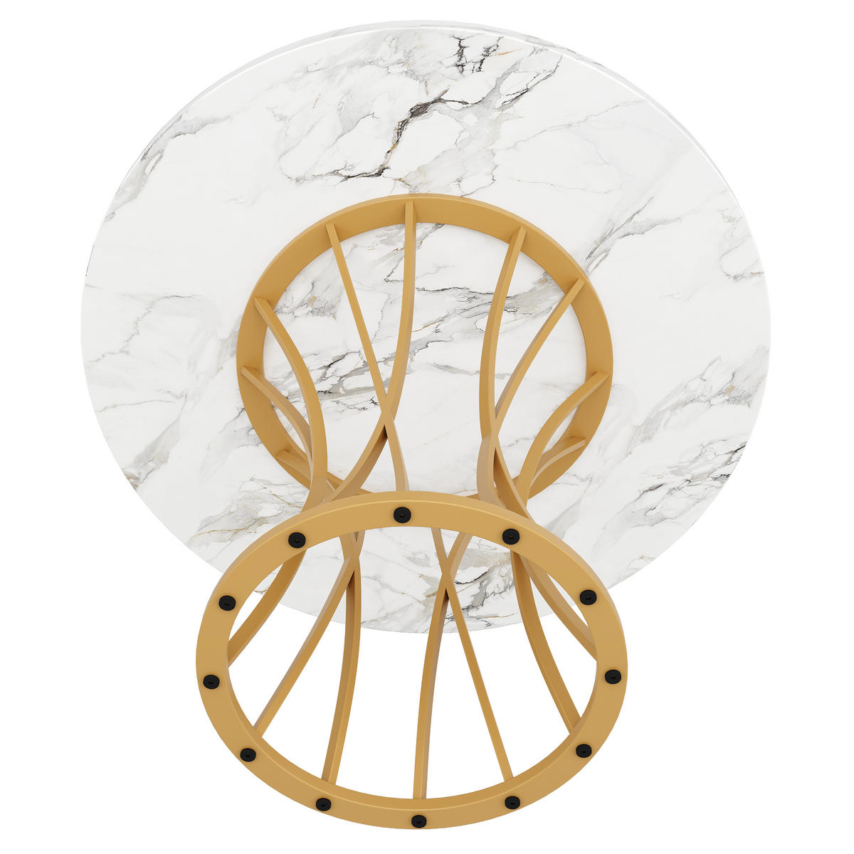 RUNDER ESSTISCH Gold-coloured 80/80/76 cm - Goldfarben, Holz (80/80/76cm) - Urban Meuble