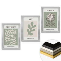 WANDBILDER 3er Set - 20x30 cm Silberner Rahmen - Poster mit Pflanzenmustern von Matisse - Silberfarben, Kunststoff (20/30cm) - ArtPrintCave
