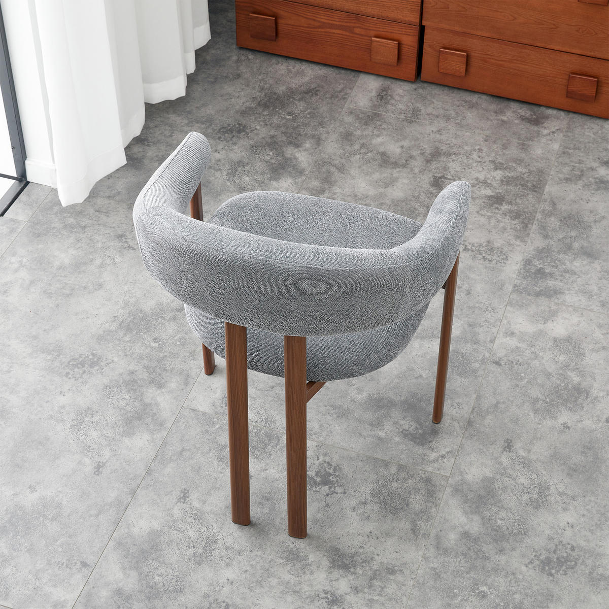 ESSZIMMERSTUHL 2ER-SET aus Stoff mit Metallbeinen, ergonomisch gepolstert im Fass-Design - Grau, Textil (60/80.5/57.5cm) - Urban Meuble