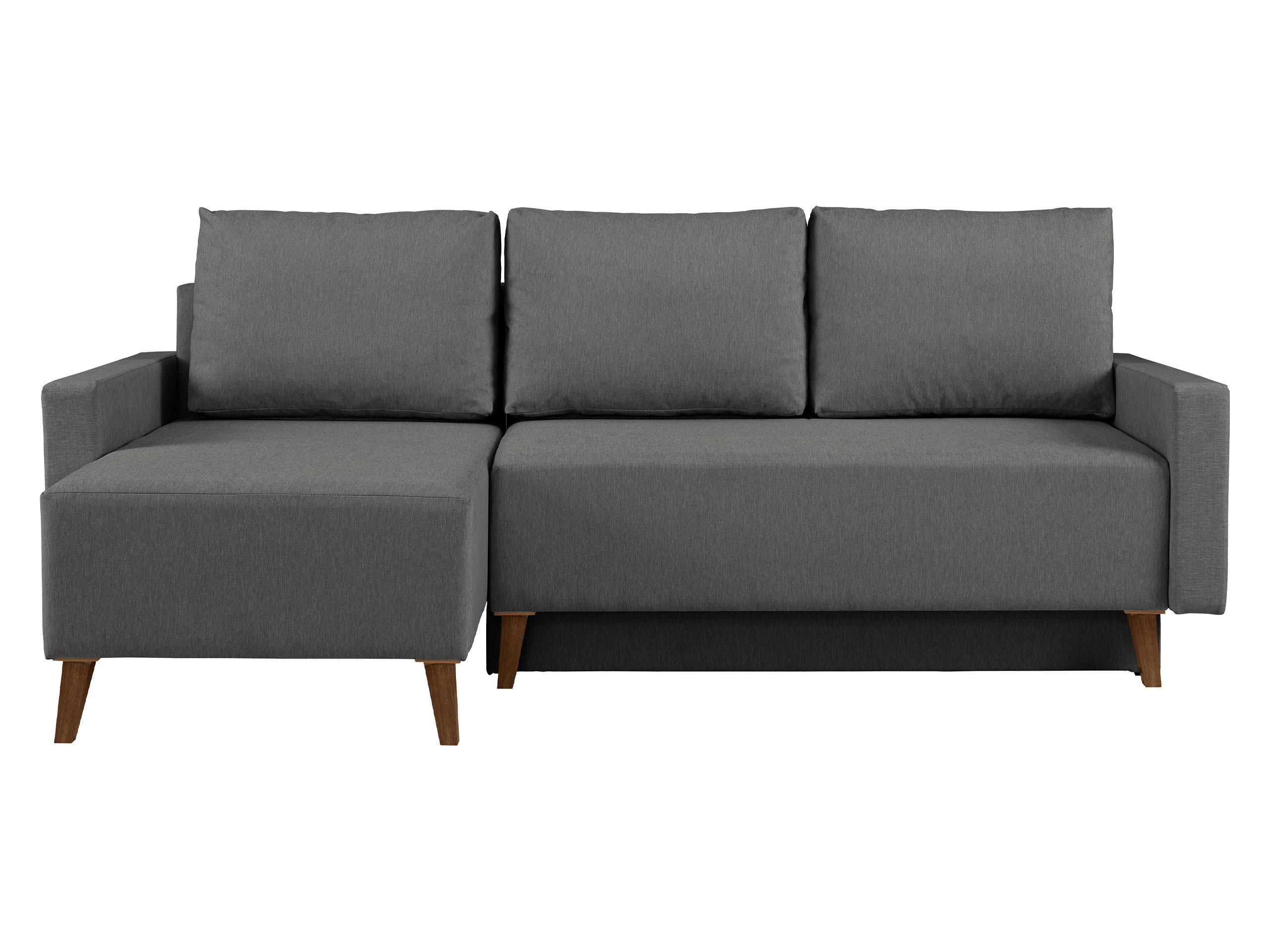 ECKSCHLAFSOFA Oviedo - Grau, Holz/Kunststoff (225/140cm) - MIRJAN24