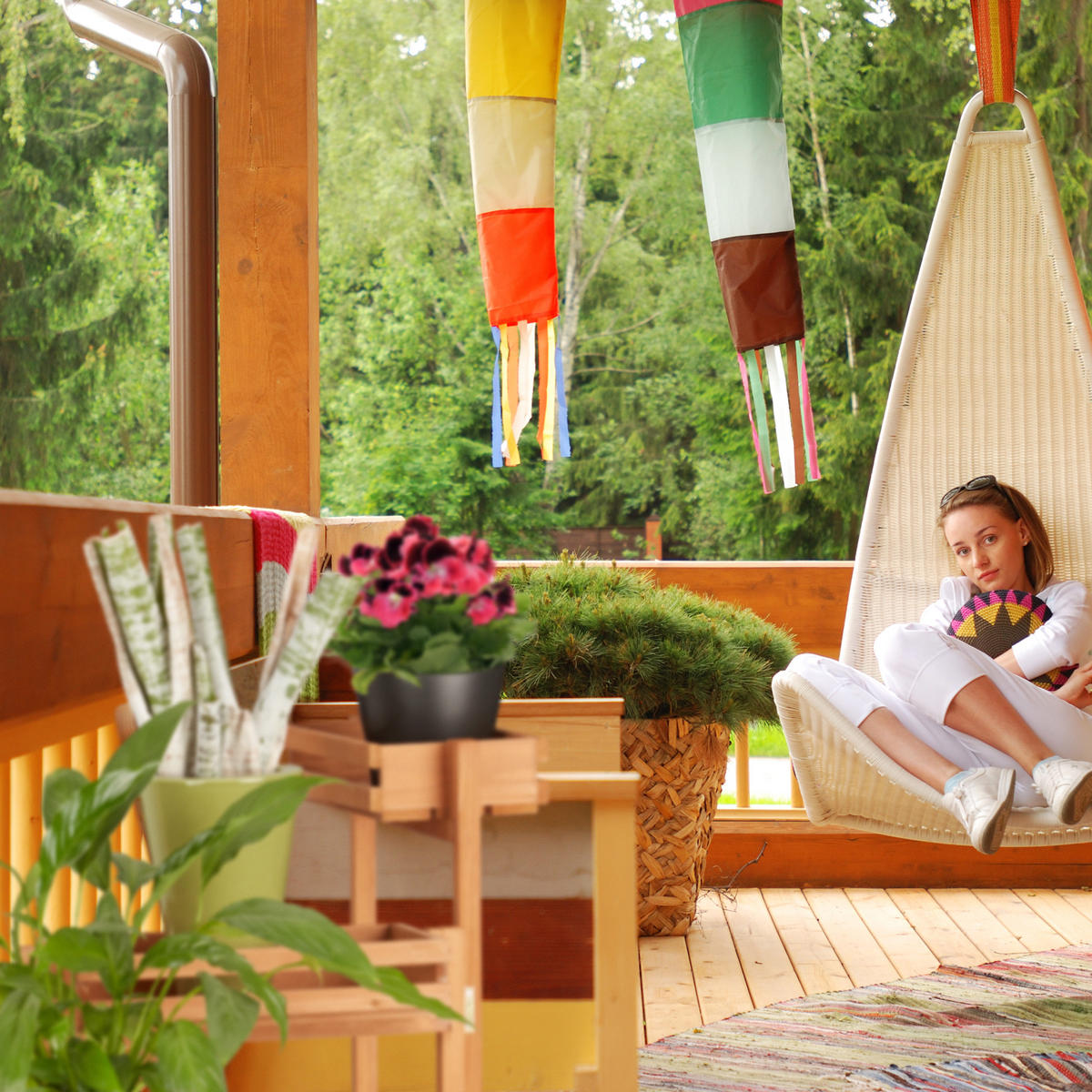 BLUMENTREPPE - Hellbraun, Holz (78/57/56.5cm) - Relaxdays