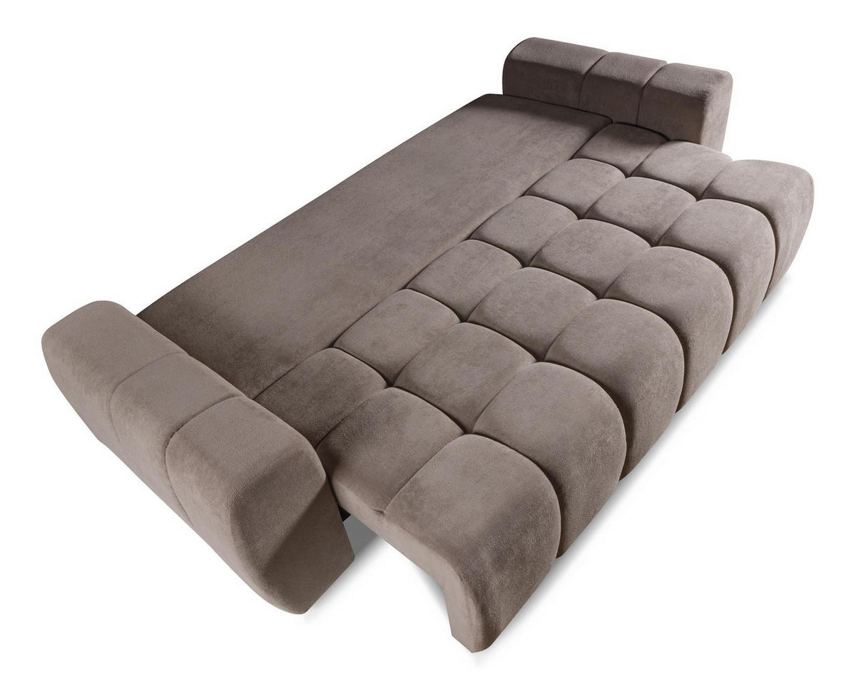 SOFA Futu Dunkelbraun, mit Schlaffunktion - Dunkelbraun, Holzwerkstoff (263/93/105cm) - Bettso