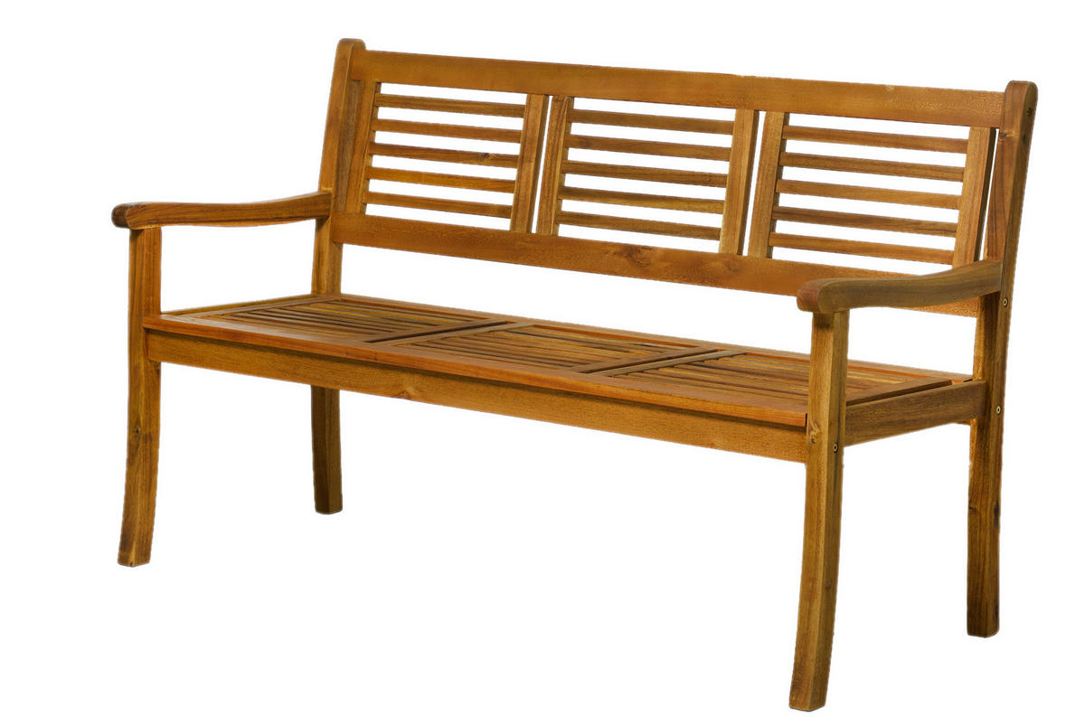 GARTENBANK Akana - 3-Sitzer mit Arm- und Rückenlehnen - 150 cm - Naturfarben, Holz (150/92/68cm) - TPFGarden