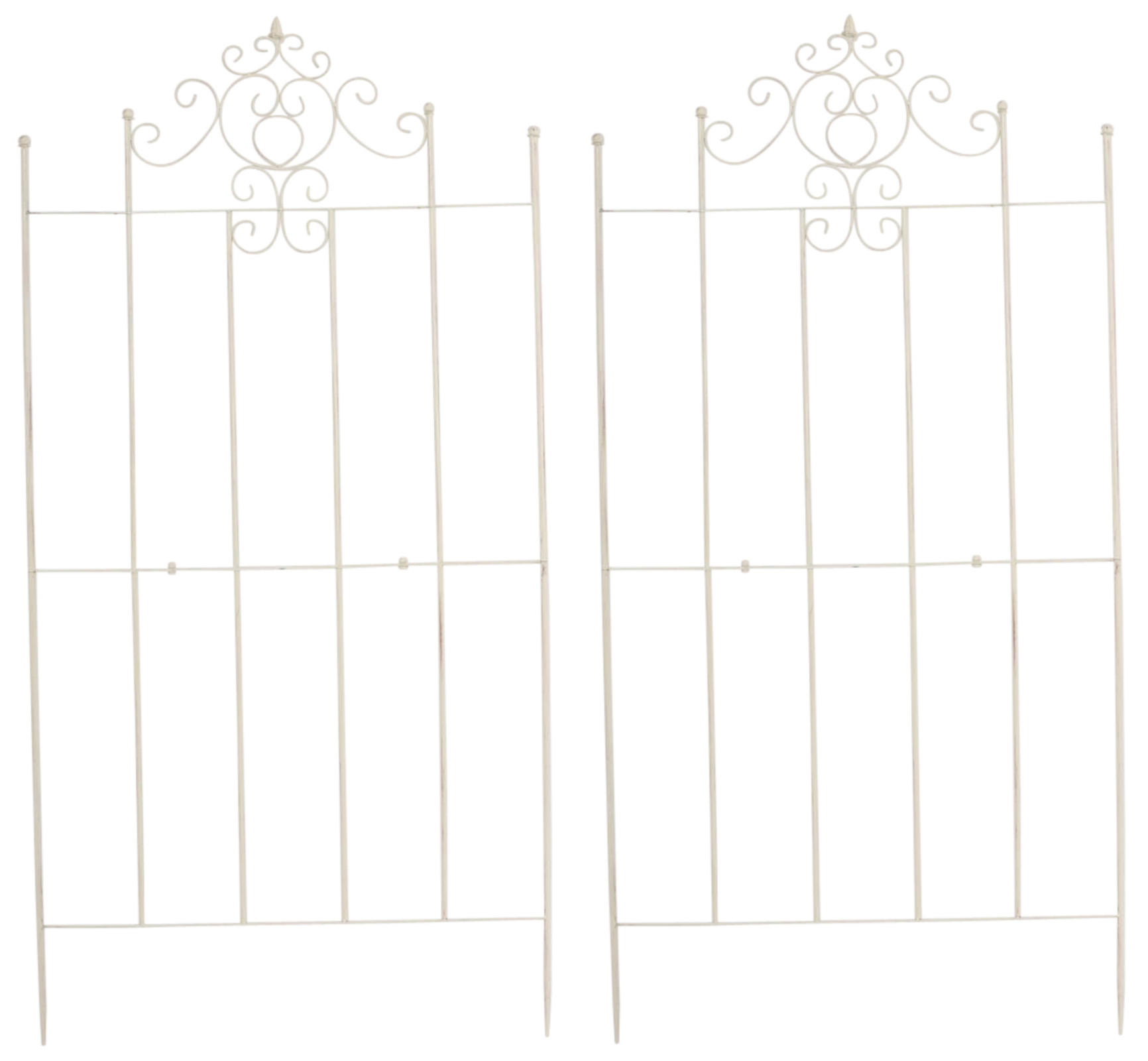 RANKGITTER Paul - 2er Set antik-creme - Naturfarben, Metall (85.5/170/2cm) - TPFLiving