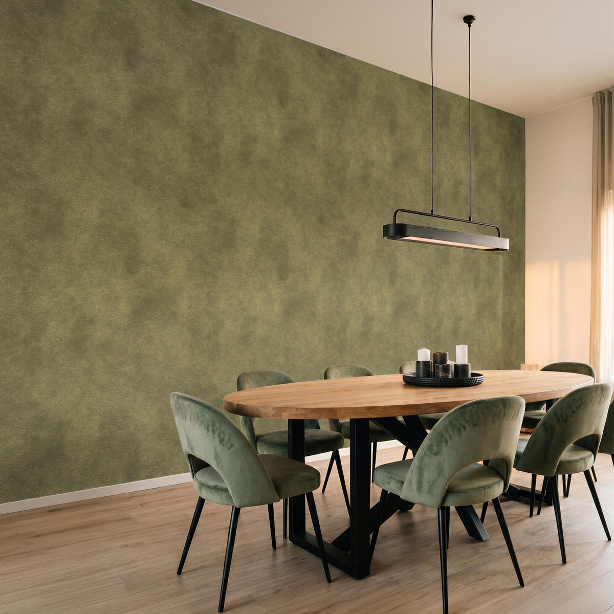 TAPETE - Textur - Abstrakt - Grün - 450x240 cm - Olivgrün, Papier (450/240cm) - OnlyWow