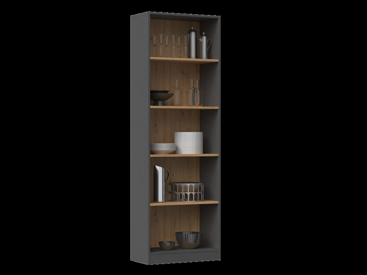 BÜCHERREGAL Anthrazit, Artisan 60/182/30 - Anthrazit, Holzwerkstoff (60/182/30cm) - RAUMHIRSCH FURNITURE