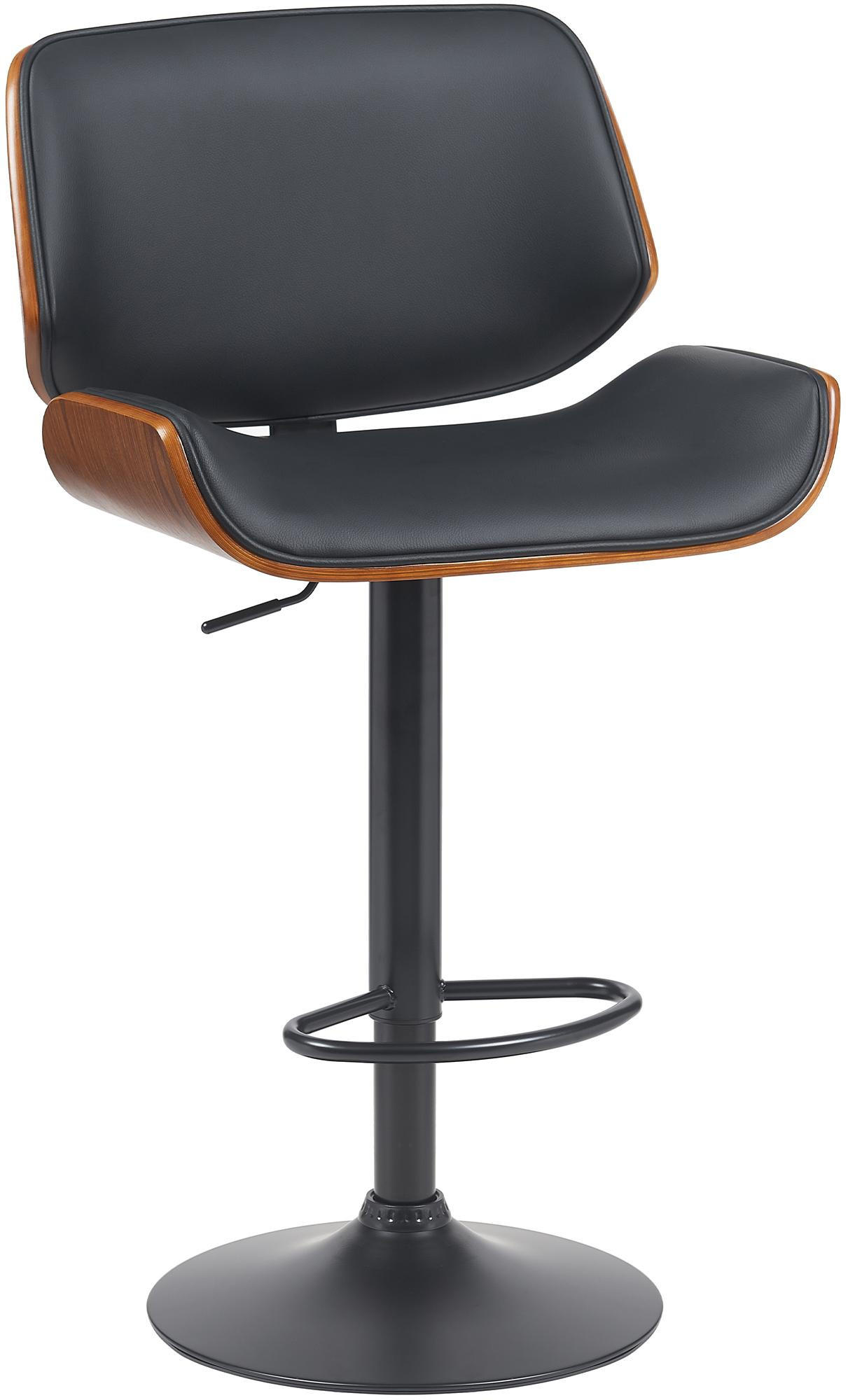 BARHOCKER Metall Walnuss/Schwarz - Walnussfarben/Schwarz, Textil/Metall (55/93/51cm) - CLP