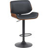 BARHOCKER Metall Walnuss/Schwarz - Walnussfarben/Schwarz, Textil/Metall (55/93/51cm) - CLP