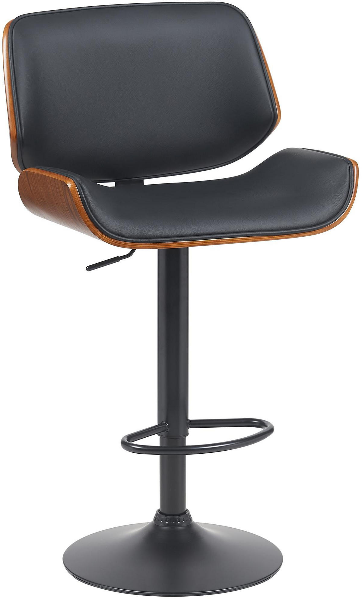 BARHOCKER Metall Walnuss/Schwarz - Walnussfarben/Schwarz, Textil/Metall (55/93/51cm) - CLP