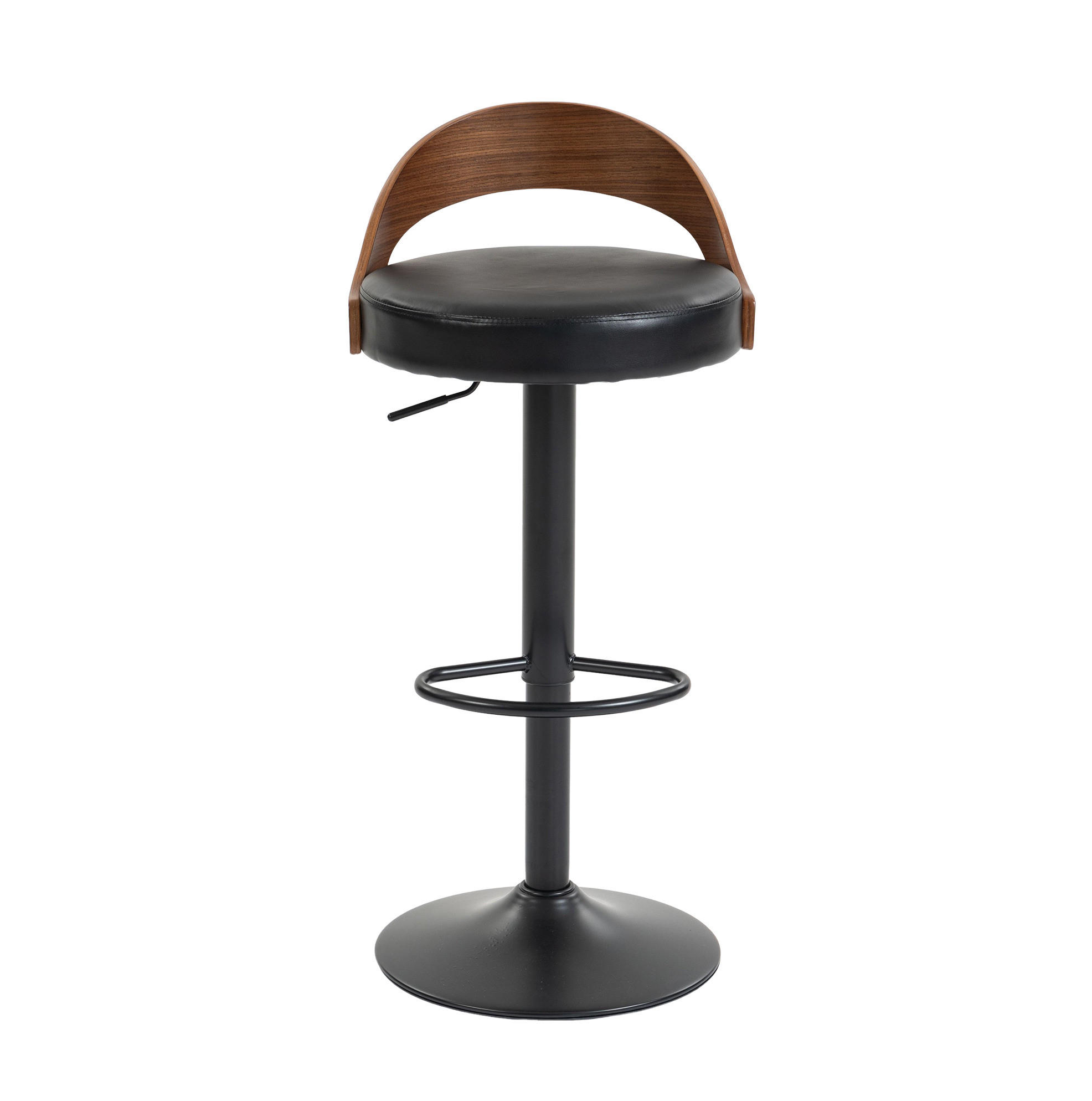 BARHOCKER 2er-Set mit Rückenlehne, 360° drehbar und höhenverstellbar - Schwarz, Kunststoff (42/77/42.5cm) - MIVRAY