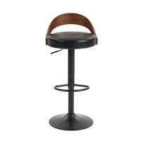 BARHOCKER 2er-Set mit Rückenlehne, 360° drehbar und höhenverstellbar - Schwarz, Kunststoff (42/77/42.5cm) - MIVRAY