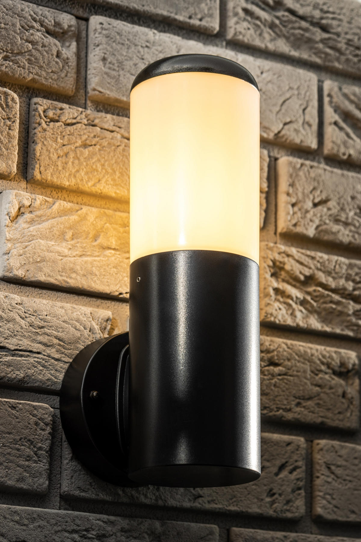 AUSSENWANDLEUCHTE HUMERA Schwarzer Rundzylinder - Schwarz, Kunststoff (11/13.4/29.6cm) - CGC Europe