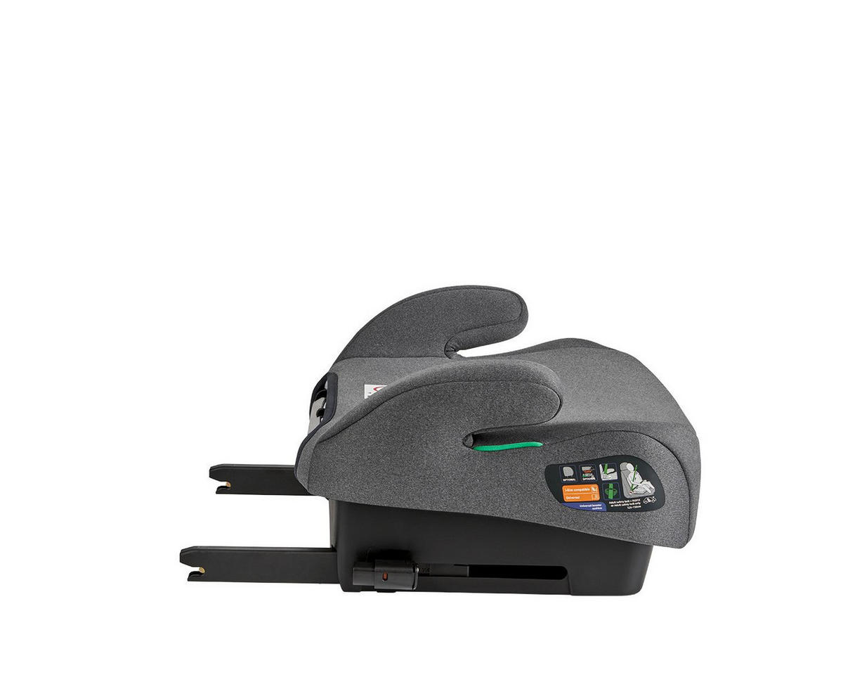 SITZERHÖHUNG i-Boost dunkelgrau i-Size (125-150cm) ISOFIX Rückenlehne - Grau, Kunststoff (44/36/41cm) - Kikka boo