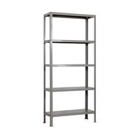 WOHNREGAL LIVING KOALA METAL mit 5 Fachböden | HxBxT 180x100x30cm | Fachlast 150kg | Grau/Grau - Grau, Metall (100/180/30cm) - PROREGAL