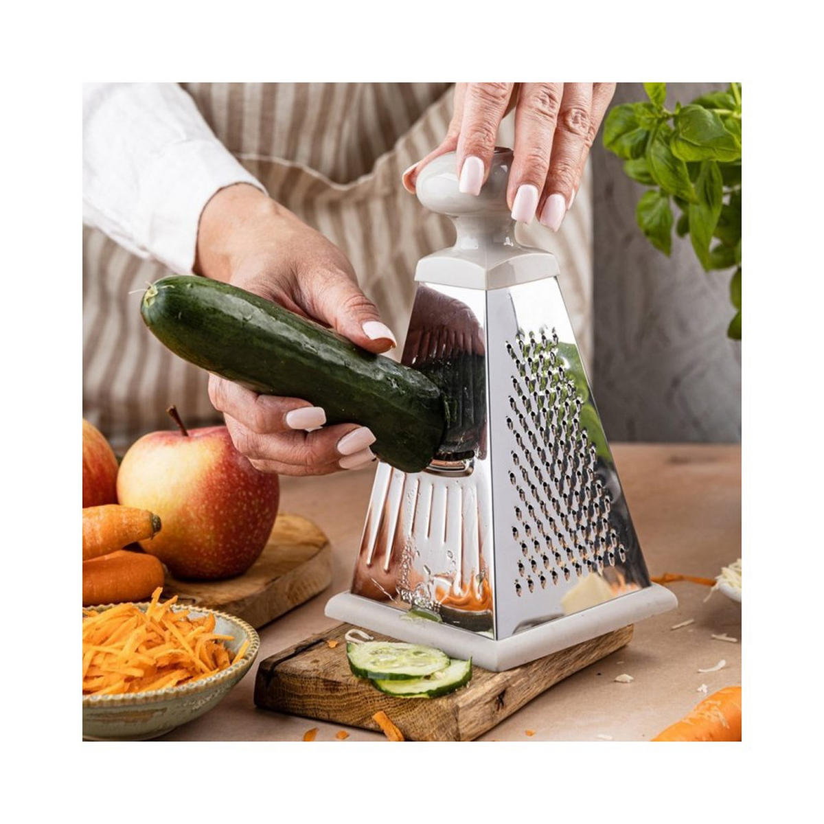 KÜCHENREIBE Silber 11/21/11 cm 62928 - Silberfarben, Metall (11/21/11cm) - Kinghoff 