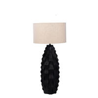 TISCHLAMPE aus Holz 40cm, schwarz - Schwarz, Holz (40/40/81cm) - Giga Meubel