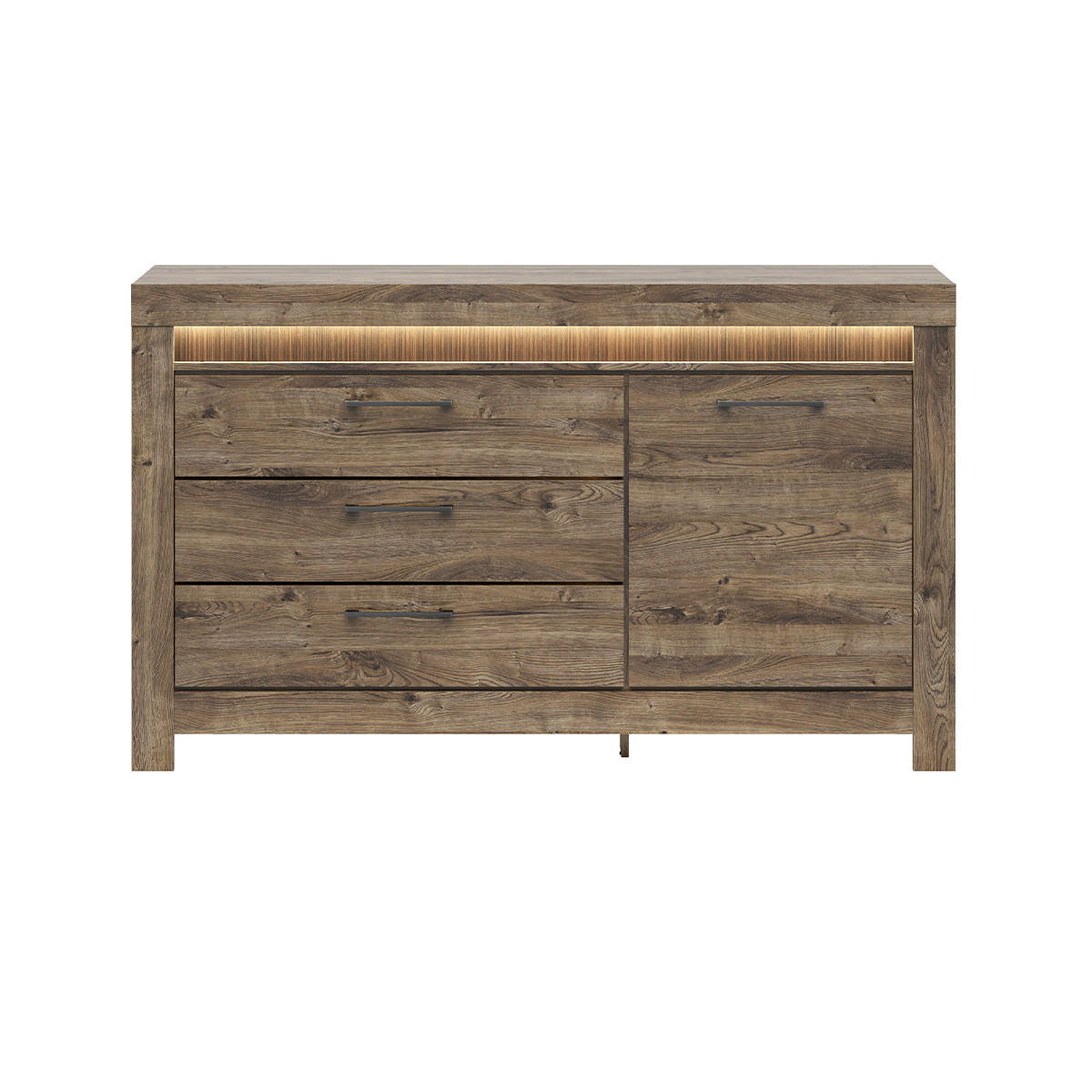 KOMODA Amaury Drevo - hnedá, kompozitné drevo (157/93/45cm) - Petits-meubles