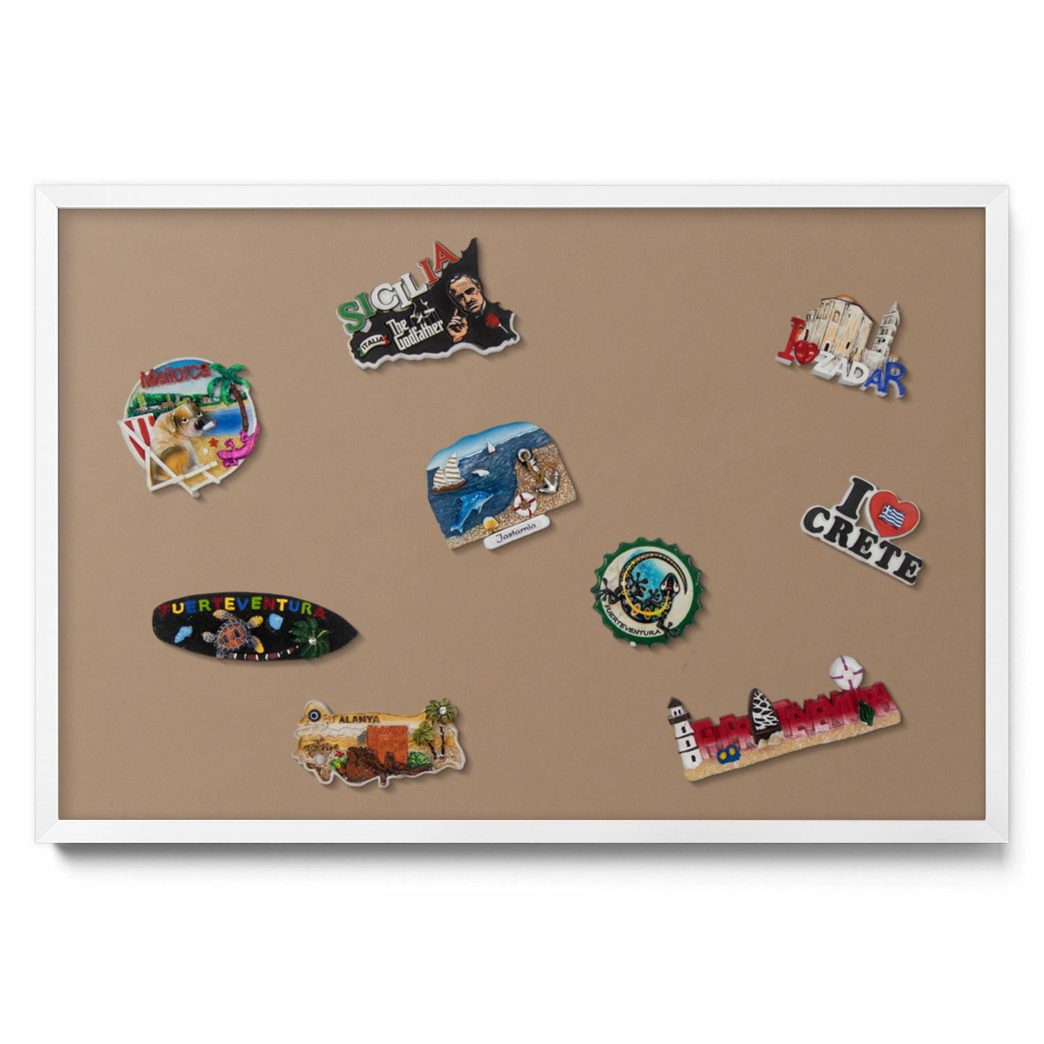TULUP MAGNETICKÁ TABULE 60x40 cm bílý rám – Světle hnědá barva