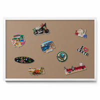 MAGNETTAFEL 60x40 cm Weißer Rahmen Hellbraun - Haselnussfarben, Metall (60/50/0.4cm) - TULUP